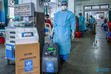 WHO bestilte Canta Oxygen koncentrator til Nepal.